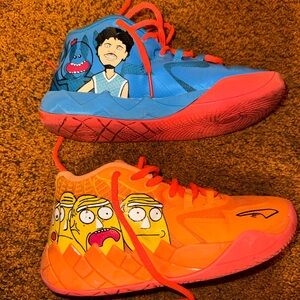 Puma Men's Bright Blue and Orange Cartoon Graphic Athletic Shoes